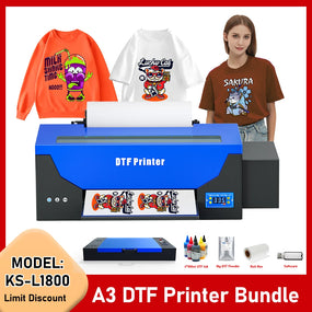 A3 L1800 DTF Printer with Curing Oven Direct To Film Transfer t shirt Printing Machine A3 DTF Printer For Clothes All Fabric