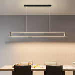LED Chandelier Modern Nordic Minimalist Black Long Pendant Lamp For Dining Room Coffee Shop Bar Office Decoration Hanging Light