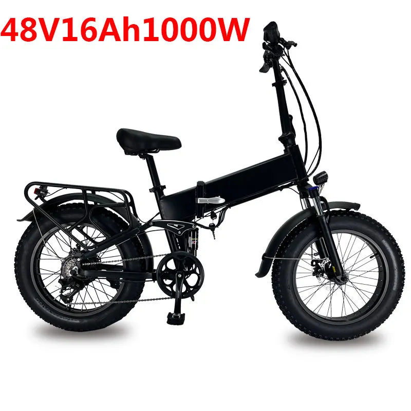 Electric Bicycle 20 Inch 1500W 48V 18Ah Folding E-Bike Fat Tire Beach Cruiser Electric Motorcycle Lithium Battery Bicicleta