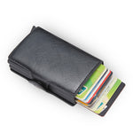 Rfid Blocking Protection Men id Credit Card Holder Wallet Leather Metal Aluminum Business Bank Card Case CreditCard Cardholder