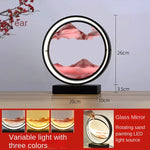 LED art decompression quicksand painting hourglass decoration 360 degree rotation unique decorative sand painting