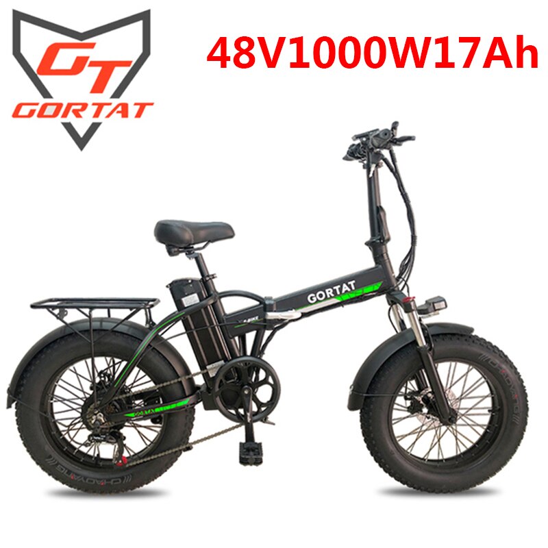 Electric Bicycle 20 Inch 1500W 48V 18Ah Folding E-Bike Fat Tire Beach Cruiser Electric Motorcycle Lithium Battery Bicicleta