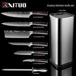 XITUO Kitchen Chef Set 4-8PCS set  Knife Stainless Steel Knife Holder Santoku Utility Cut Cleaver Bread Paring Knives Scissors