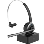 Mpow M5 Pro Bluetooth 5.0 Headphones with Mic Charging Base Wireless Headset for PC Laptop Call Center Office 18H Talking Time