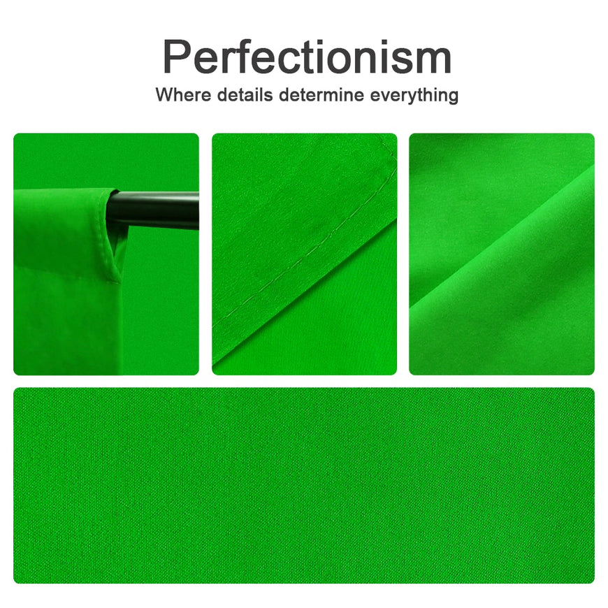 Green Screen Chromakey Fiber Cotton Fond Studio Photo Backdrops For Photos Photography Background With 4 Pcs Clip Photo Props