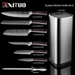 XITUO Kitchen Chef Set 4-8PCS set  Knife Stainless Steel Knife Holder Santoku Utility Cut Cleaver Bread Paring Knives Scissors