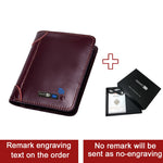 Smart Bluetooth Wallet Tracker Genuine Leather Men Wallets Finder  Short Thin Card Holder compatible Free engraving Cool Gift