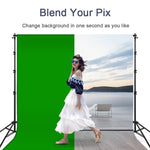 Green Screen Chromakey Fiber Cotton Fond Studio Photo Backdrops For Photos Photography Background With 4 Pcs Clip Photo Props