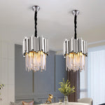 Modern crystal chandelier for dining room luxury kitchen island light fixture home decor gold/chrome led cristal lustre