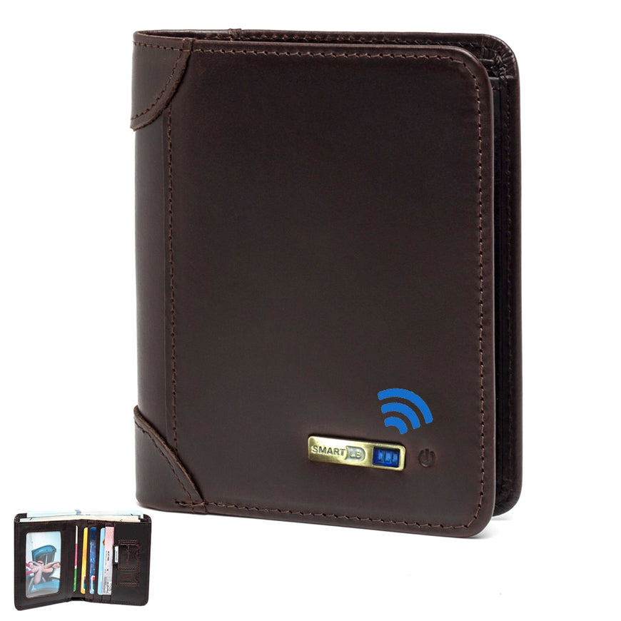 Smart Bluetooth Wallet Tracker Genuine Leather Men Wallets Finder  Short Thin Card Holder compatible Free engraving Cool Gift