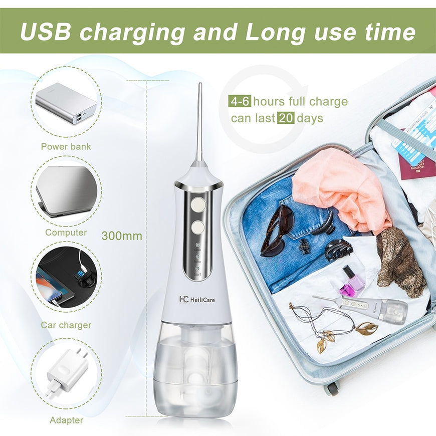 USB Rechargeable Electric Oral Irrigator Tooth Cleaner Portable Dental Water Jet flosser Teeth Cleaning Whitening Tool Kit Care