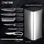 XITUO Kitchen Chef Set 4-8PCS set  Knife Stainless Steel Knife Holder Santoku Utility Cut Cleaver Bread Paring Knives Scissors