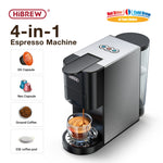 HiBREW Coffee Machine 4in1 Multiple Capsule Espresso  Dolce Milk&amp;Nespresso&amp;ESE Pod&amp;Powder Coffee Maker Stainless Metal Outook H3