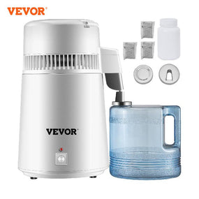 VEVOR 4L Water Distiller Purifier Filter Dispenser Heating Drinking Bottle Softener 304 Stainless Steel Home Appliance for Offic