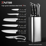 XITUO Kitchen Chef Set 4-8PCS set  Knife Stainless Steel Knife Holder Santoku Utility Cut Cleaver Bread Paring Knives Scissors