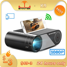 BYINTEK K9 WIFI Wireless TV Mini Portable Video LCD Home Theater HD LED 1080P Projector for Iphone Smartphone 3D 4K Cinema