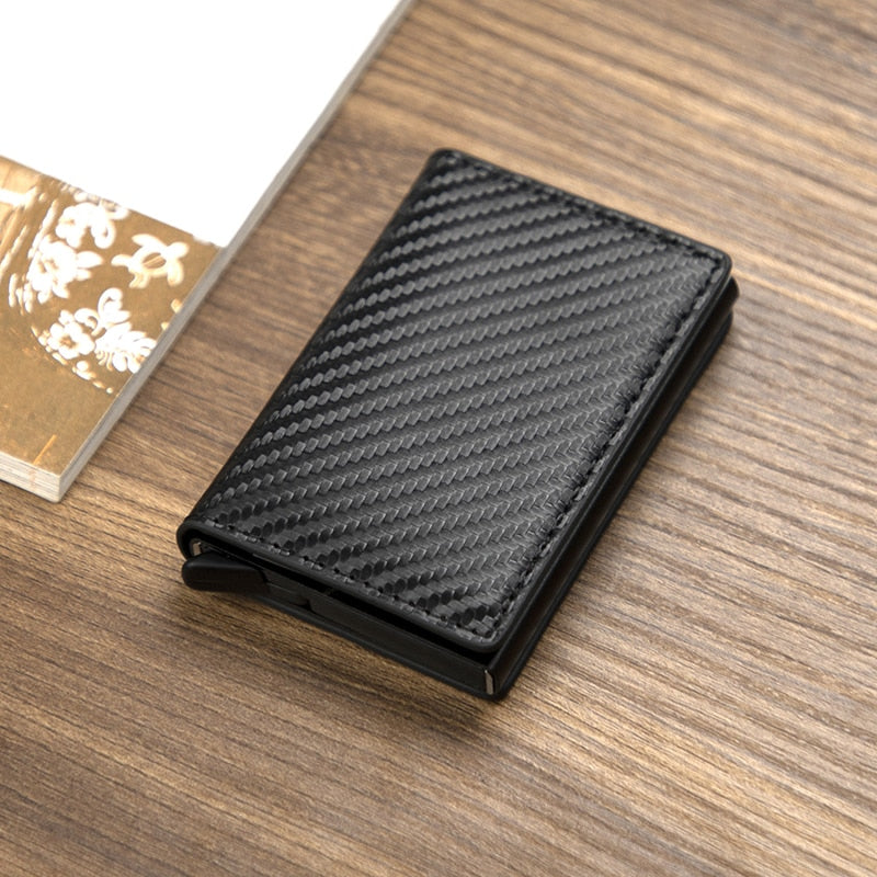 Customized Wallet 2022 Credit Card Holder Men Wallet RFID Aluminium Box Bank Card Holder Vintage Leather Wallet with Money Clips